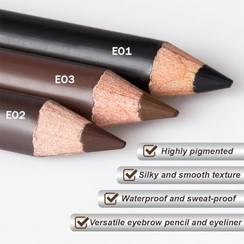 12Pcs Light Brown Eyebrow Pencils for Women, Wooden Hard-Core Eyebrow and Eyeliner Pencil, Long Lasting Waterproof and Sweat-Proof, Beginner Makeup Brow Pencil (Light Brown)