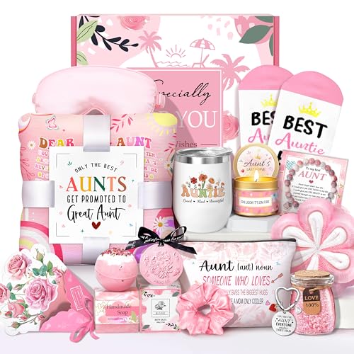 Mother's Day Aunt Gifts from Niece Nephew, Best Aunt Ever Gift, Auntie Birthday Gift Ideas, Auntie Gift Ideas, Get Well Soon Care Package Relaxing Spa Gifts Set for Mother's Day
