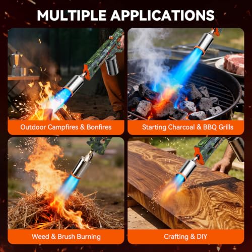 Dark Green Propane Torch 36.6" Extra Long Reach Blow Torch for Cooking & Fire Starting