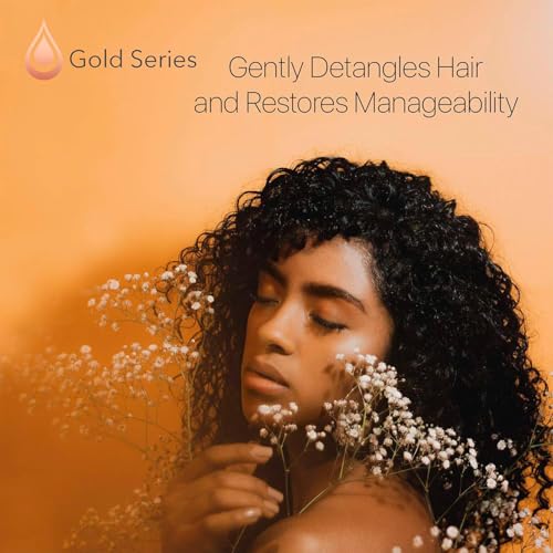 Moroccan Gold Series Argan Oil Leave-In Hair Mask 4.2 Fl Oz – Nourishing Keratin Spray for Curly & Damaged Hair