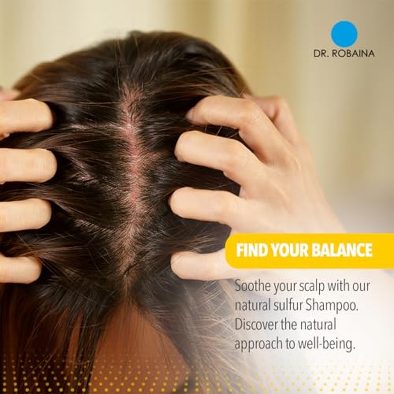 Dr. Robaina Sulfur Shampoo & Body Wash ? Helps Soothe Dandruff, Seborrheic Dermatitis, Folliculitis & Itchy Scalp ? Color-Safe, SLS-Free, Citrus-Mint Scent, 8 fl oz - Made in the USA