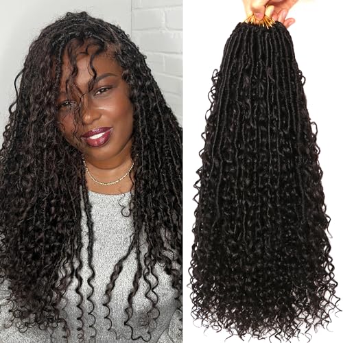 18 Inch Goddess Locs Crochet Hair - Soft Faux Boho Locs 8 Packs for Black Women