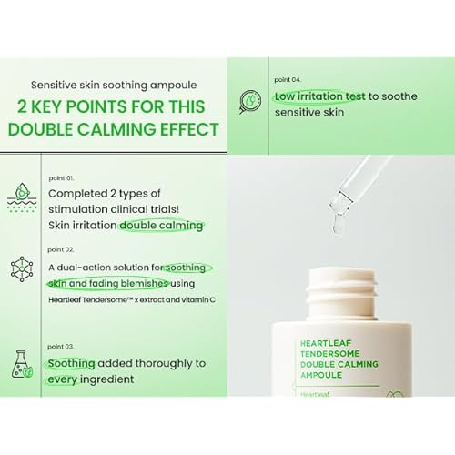 ILSO Heartleaf Tendersome Double Calming Ampoule, Ascorbic Acid, Niacinamide, Soothing serum