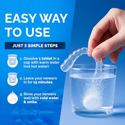 Retainer Cleaner Tablets for Invisalign - 4-Month Supply Pack of 3, Ultrasonic Safe Denture & Mouthguard Cleaning