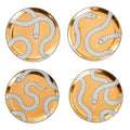 Gold Porcelain Coasters Set - 4-Inch Elegant Drink Protectors