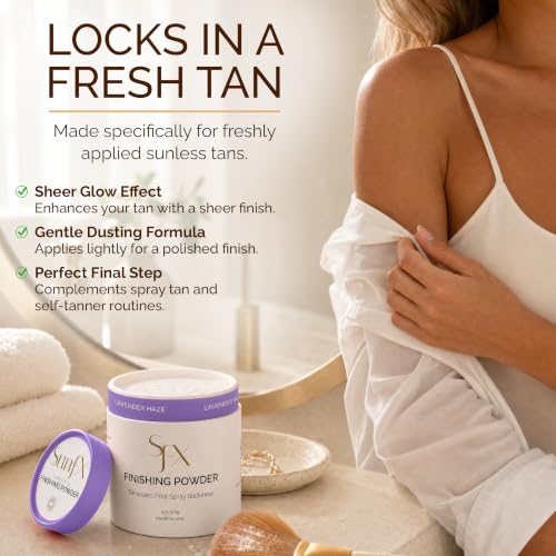 SunFX Lavender Haze Setting Powder for Post Spray Tan Talc-Free Vegan 4 Oz - Variation of Lavender Haze / 4 Ounce Pack of 1