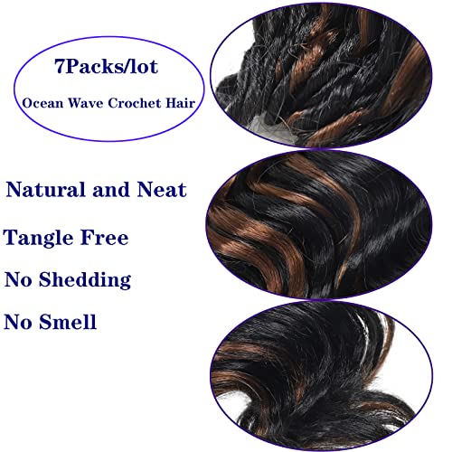 Ocean Wave Crochet Hair - Deep Water Wave Short Hair Extensions 7 Packs - 9 Inch Variation of THIS listing