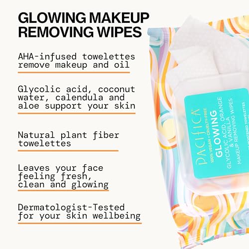 Pacifica Vegan Face Cleansing Wipes Pack of 8 - 120 Count All Skin Types