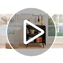 Black 2 Door Kitchen Buffet Storage Cabinet with Soft-Closing Doors