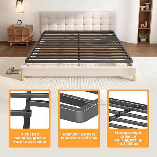 Twin Metal Box Spring 2 Inch Low Profile Bed Slat with Rounded Corners - VIPSHOW
