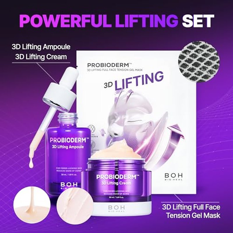 BIOHEAL BOH Probioderm¢â 3D Lifting Ampoule 1.01 fl oz (30 ml) | Advanced Elasticity Serum for Sculpted, Firm Skin | Powerful 3D Lifting Formula with Probiotics & Peptides for Daily Skincare