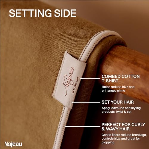 Najeau Double-Sided Hair Towel Turban – Microfiber + Cotton, 20x39 in, Reduces Dry Time