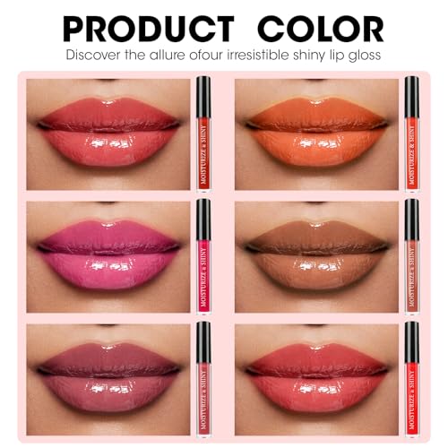 Lip Gloss Set 50 Colors Bulk with Hydrating Vitamin E & Coconut Oil - B-50P