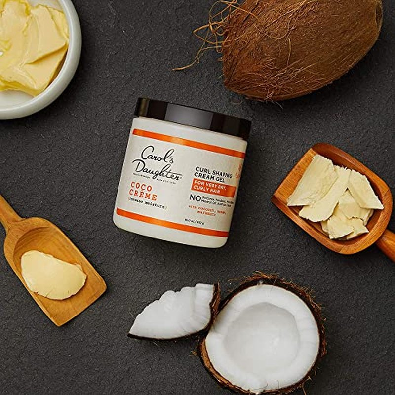 Carol¡¯s Daughter Coco Creme Curl Shaping Cream Gel,with Coconut Oil,Coconut Milk,Hair Gel for Curly Hair,Silicone,Paraben and Mineral Oil Free,For Very Dry Split Ends,16 Oz,(Pack of 2)