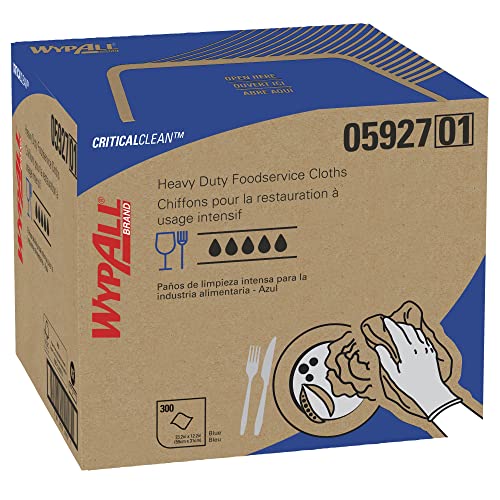 Heavy Duty Foodservice Wipes - 300 Blue Disposable Cleaning Towels