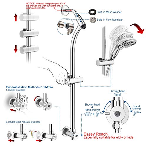 Handheld & Rain Shower Combo with 27.5-Inch Stainless Steel Bar - Polished Chrome