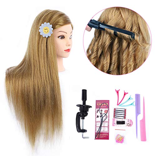 Blonde Mannequin Head 26 Inch with Real Hair & Makeup for Cosmetology Practice
