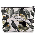 WZMPA Bird Crow Cosmetic Bag Crow Lover Gift Crazy Crow Lady Makeup Zipper Pouch Bag Crow Merch (crazy crow lady)