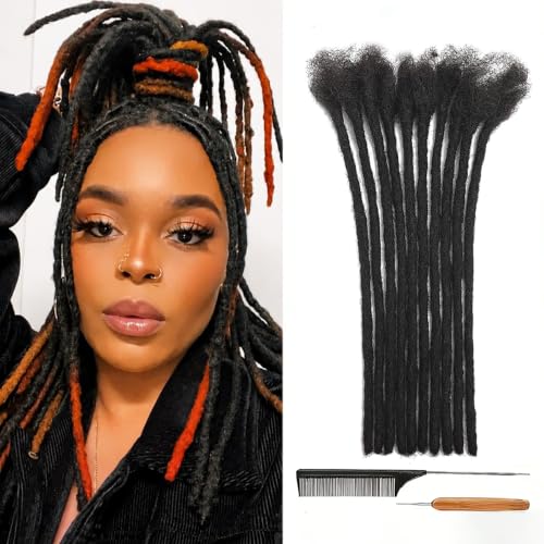 Human Hair Dreadlock Extensions 8 Inch 30 Strands - 1B Variation of THIS listing