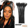 Human Hair Dreadlock Extensions 8 Inch 30 Strands - 1B Variation of THIS listing
