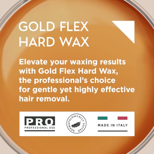 Professional Hard Wax Can for Hair Removal - 14 oz, Gold Flex, Suitable for Face & Body