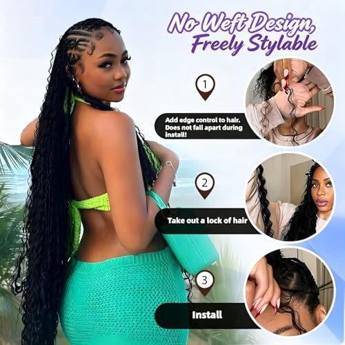 Natural Black 22 Inch Boho Braiding Hair - 40G Unprocessed Virgin Human Hair for Knotless & Crochet Styles