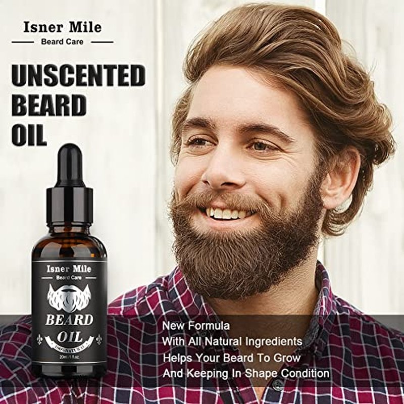 Beard Grooming Kit for Men Care: with Beard Shampoo - Oil - Balm - Brush - Comb - Scissors & Storage Bag, Fathers Day - Christmas - Birthday Gifts for Men, Stocking Stuffers for Him/Boyfriend/Husband