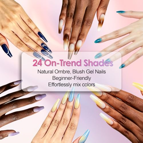 24 Colors Patting Nail Gel Polish Kit Ombre Painting Gel Palette - Professional & Beginner Friendly