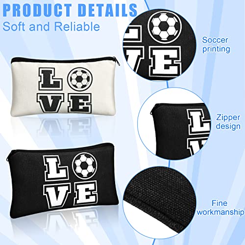 Amylove 20Pcs Soccer Makeup Bags Gift Set – Canvas Cosmetic Bags for Girls