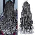 Colorful Queen 22 Inch Ombre Grey French Curl Braiding Hair - Pre-Stretched Synthetic Extensions