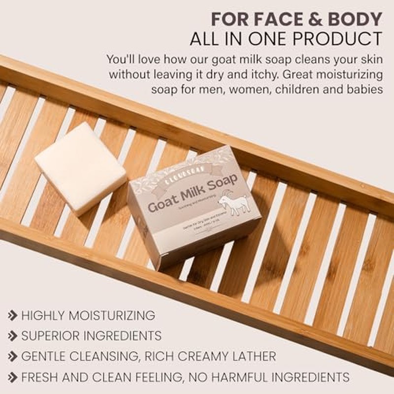 Goat Milk Soap ? Natural Moisturizing Bar for Dry, Sensitive & Delicate Skin ? Gentle Daily Cleanser for Babies, Men & Women ? 3 Pack (4 oz Each), Soothing Hydrating Formula