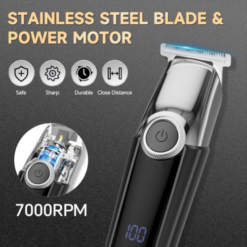 SilkGlow Beard Trimmer 5-in-1 Waterproof Electric Razor - Black (Variation: Black)