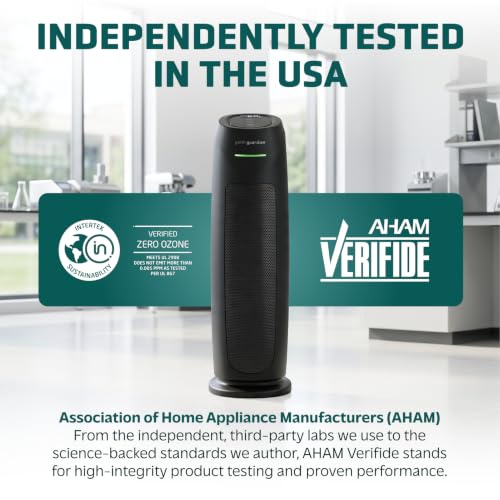 GermGuardian HEPA Tower Air Purifier - 22 Inch, Black - Large Room