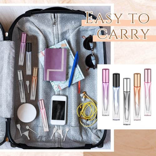 40 Pcs 10ml Glass Perfume Atomizers Set - Leakproof Travel Refillable Bottles, Fresh Color Variations