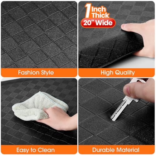 1-Inch Thick Water-Resistant Kitchen Mat - Non-Slip Support for Floor, Black, 48 x 20 Inches (Variation of THIS listing)