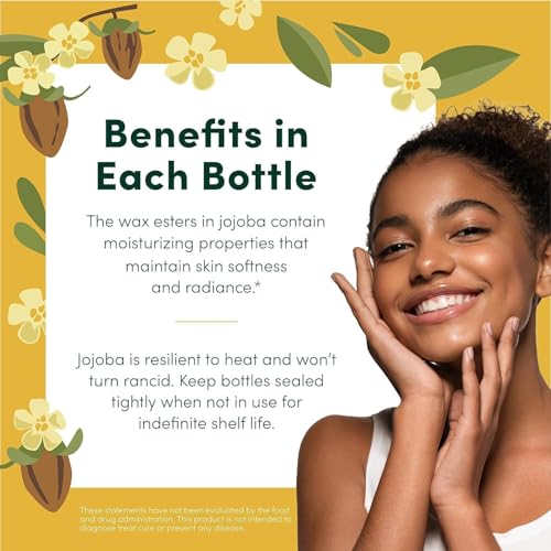 Jojoba Oil 32 Oz - Pure Cold Pressed Carrier Oil for Skin, Hair & Beard Care - Vegan & Hexane Free