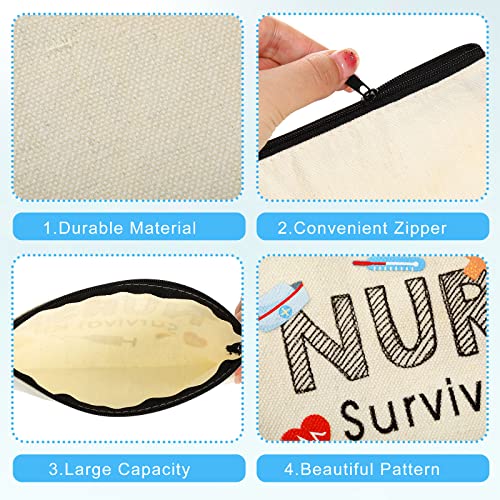 Kajaia 30 Pieces Christmas Nurse Gifts for Women Nurse Pouch for Work Supplies Makeup Bags Nursing Gifts for Women Cosmetic Bag with Zipper Nursing Travel Toiletry Bag Survival Kit(Beige)