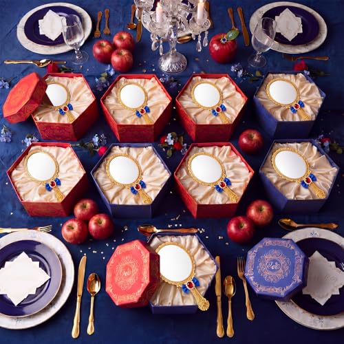 Princess Handheld Mirror Set - Gold Rose Bow, 12 Pcs Elegant Vanity Accessories