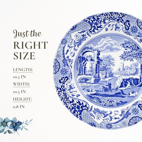 Blue Italian Dinner Plates Set of 4 - Spode Heritage Blue & White Porcelain