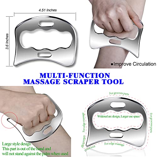 Muscle Scraper Set 3-in-1 Stainless Steel Gua Sha Massage Tools for Physical Therapy - SDC Variation