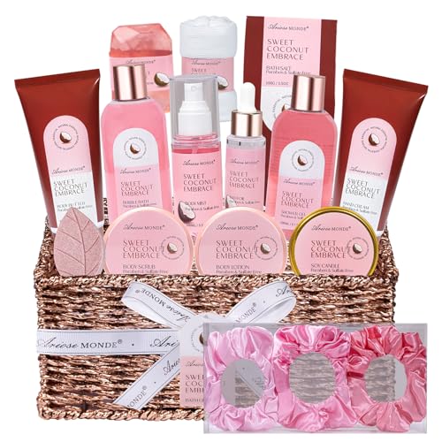 Coconut Melon Spa Gift Basket for Women - 17-Piece Relaxation Set