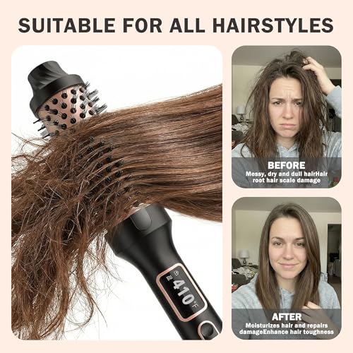 2-in-1 Thermal Curling Brush and Iron - 1.5 Inch Hot Round Styling Tool