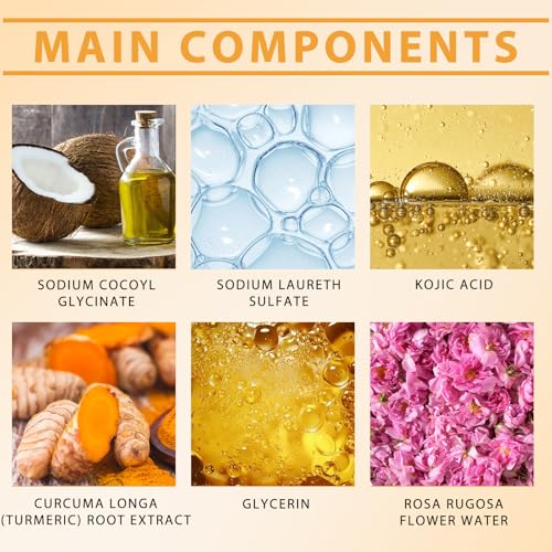 Turmeric Wash and Care Two Piece Set, Tuemeric Facial Cleanser & Turmeric Soap Combo, Turmeric Cleansing Mousse,For All Skin Types £¨1PCS Turmeric Wash+1PCS Turmeric Soap£©