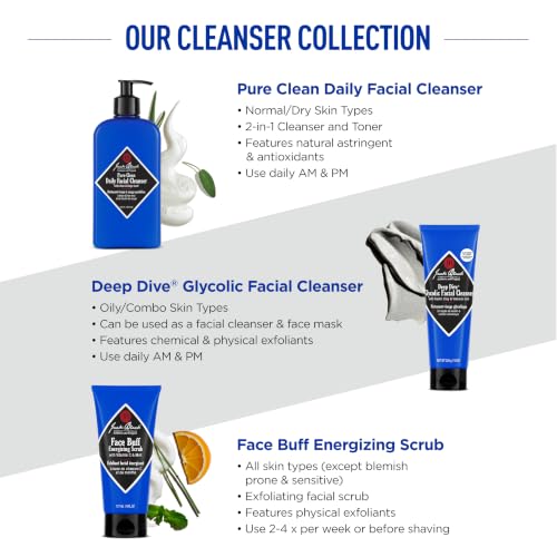 Jack Black Face Buff Energizing Face Scrub & Pre-Shave Cleanser 10oz