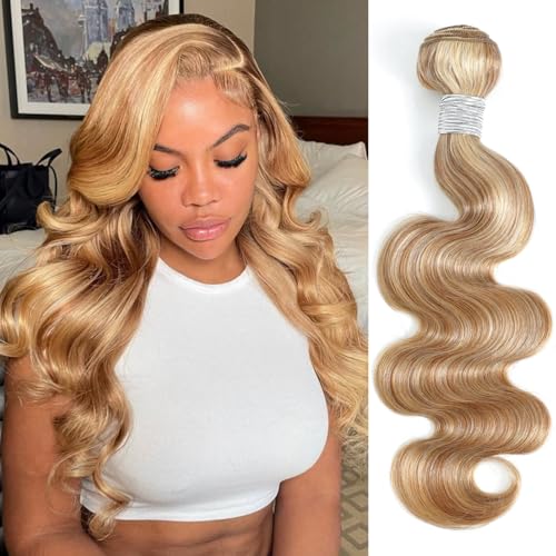 F27/613 Blonde Highlight Human Hair Bundle Body Wave 10 Inch - New