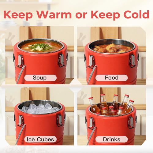 5 Gallon Insulated Soup Container with Spoon - Portable Food Warmer