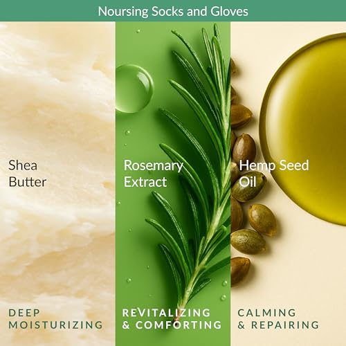 Epielle Relaxing & Nourishing Hand & Foot Masks, Repair and Soften Dry, Overworked Skin, Self Care Gifts for Women, Spa Kit, Stocking Stuffers, 6 Moisturizing Gloves & 6 Moisturizing Socks