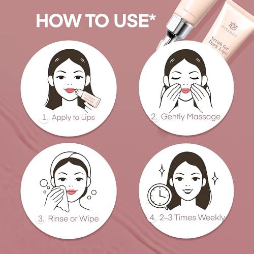 Lip Scrub for Dark & Uneven Lips - Gentle Sugar Exfoliator 2 Pack 0.51 fl oz
