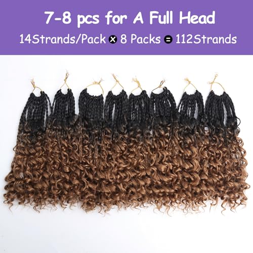 10 Inch Goddess Box Braids Crochet Hair - Boho Crochet Braid Hair Pack of 8 #OT30