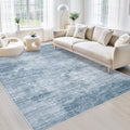 Blue 6x9 Washable Modern Abstract Area Rug - Non Slip, Stain Resistant for Living Room, Bedroom, Kitchen, Office